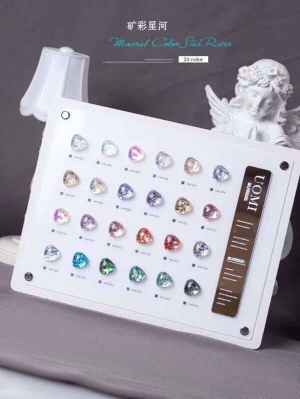 Uomi 24 Glitter Colour Set with Colour Card - Image 3